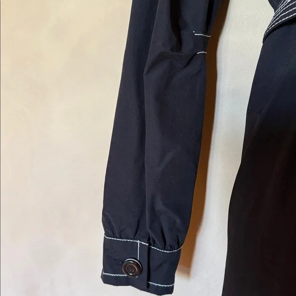 Espait  Black Trench Coat with Hood and Belt size L - Picture 4 of 6